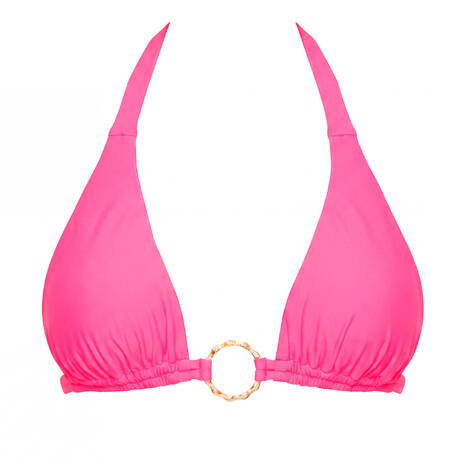 LULI FAMA Wireless triangle bikini top Solar Pop Néon Pink