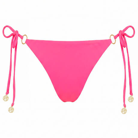 LULI FAMA Bas de maillot de bain slip lacets Solar Pop Néon Pink