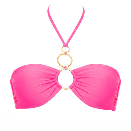 LULI FAMA Bandeau-Bikini-Top Solar Pop Néon Pink