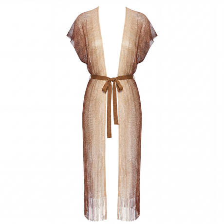 LULI FAMA Caftan de plage long Beachwear Multi Brown