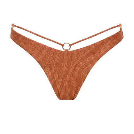 LULI FAMA High leg bikini bottom Muse Glow Brown