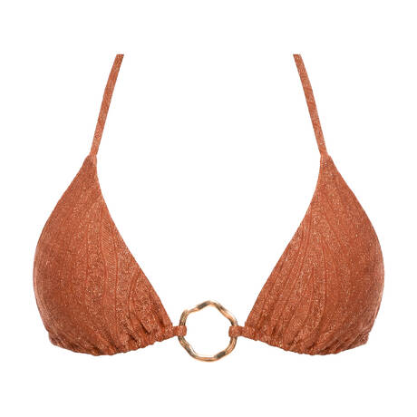 LULI FAMA Triangle bikini top Muse Glow Brown