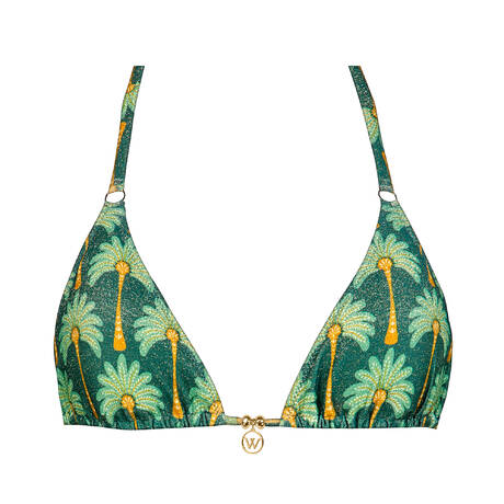 WATERCULT Haut de maillot de bain triangle Tropical Muse Palm Glitter