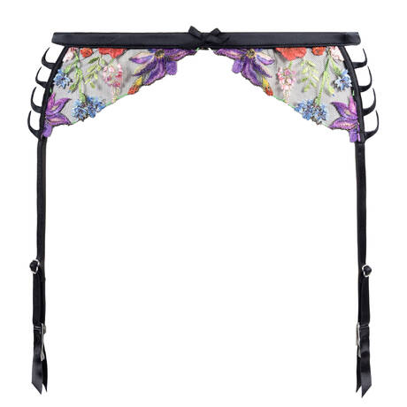 FLEUR DU MAL Strapsgürtel Wildflower Schwarz