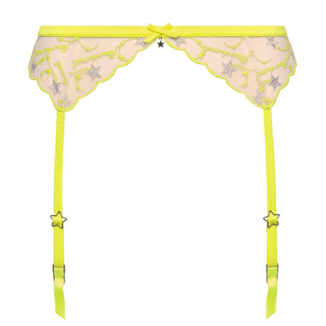 FLEUR DU MAL Garter belt Etoile Embroidery Neon Yellow