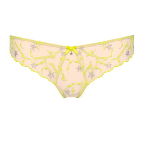 FLEUR DU MAL Brazilian brief Etoile Embroidery Neon Yellow