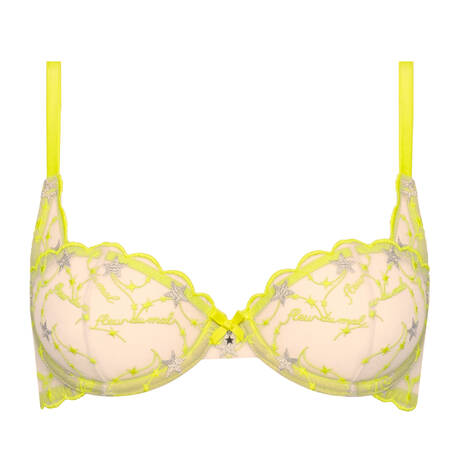 FLEUR DU MAL Demi-cup bra Etoile Embroidery Neon Yellow