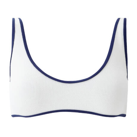 MELISSA ODABASH Bustier-Bikini-Top Vigo Nautical White White Ridges/Navy