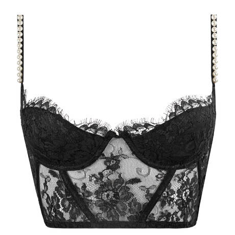 I.D. SARRIERI Lace Bustier Feathers of a Swan Black