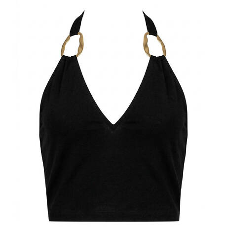LULI FAMA Beach crop top Femme Allure Black
