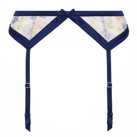 FLEUR DU MAL Garter belt Elara Embroidery Midnight Navy