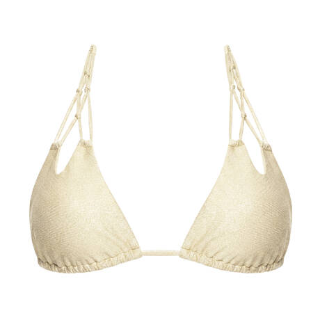 LULI FAMA Haut de maillot de bain triangle coques Cosita Buena Gold Rush
