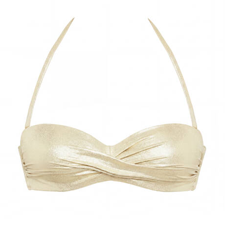 LULI FAMA Bandeau bikini top Cosita Buena Gold Rush