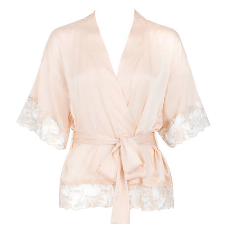 HUIT Kimono court en soie Rêve Blush