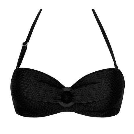 ANTIGEL Padded bandeau bikini top La Zigzag Black