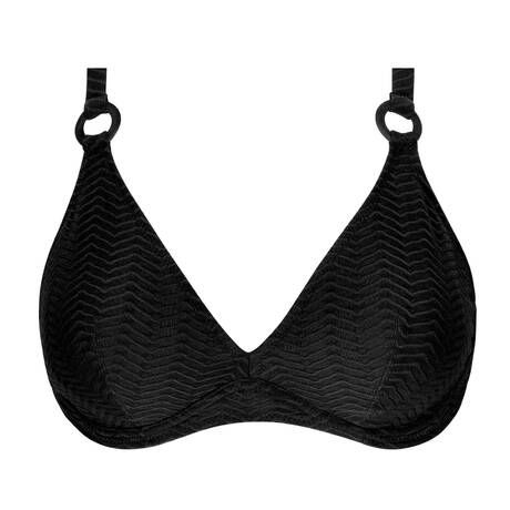 ANTIGEL Plus-size triangle bikini top La Zigzag Black