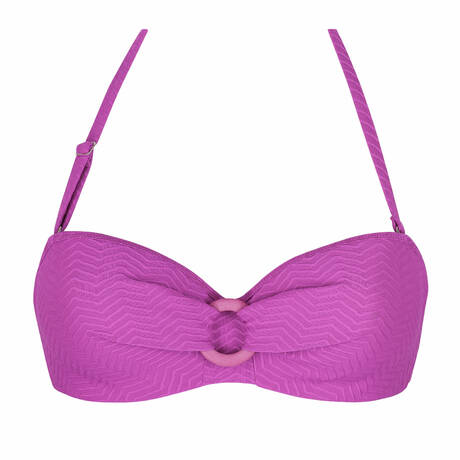 ANTIGEL Padded bandeau bikini top La Zigzag Mauve