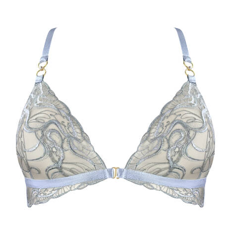 BORDELLE Triangle bra with front opening Pearl Dusty Blue