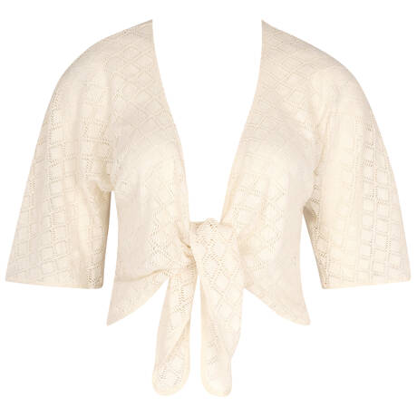 ANTIGEL Cotton Bolero Crochet Seventies Chanvre