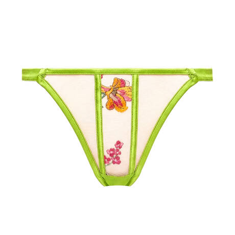 LIVY Slip brésilien en soie Como Bright Green