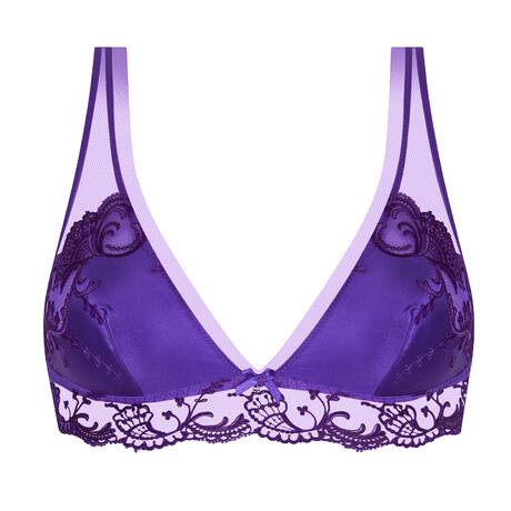 LISE CHARMEL Soutien-gorge triangle sans armatures en soie Splendeur Soie Océan Bleu