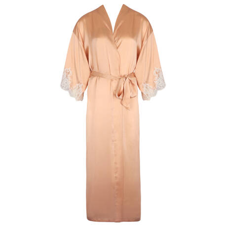 LISE CHARMEL Silk Long negligee Splendeur Soie Splendeur Pêche