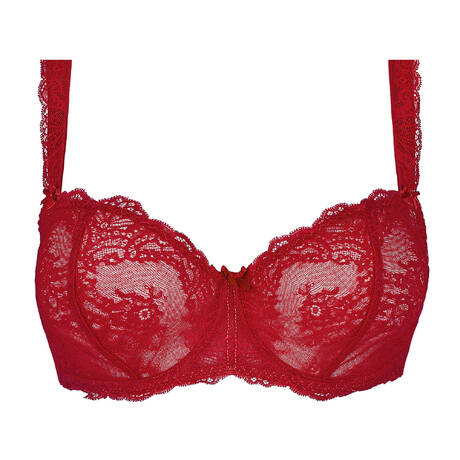 AUBADE Lace Plus-size demi-cup bra Danse des Sens Irrésistible Red