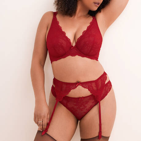 3 pieces set AUBADE Danse des Sens Irrésistible Red