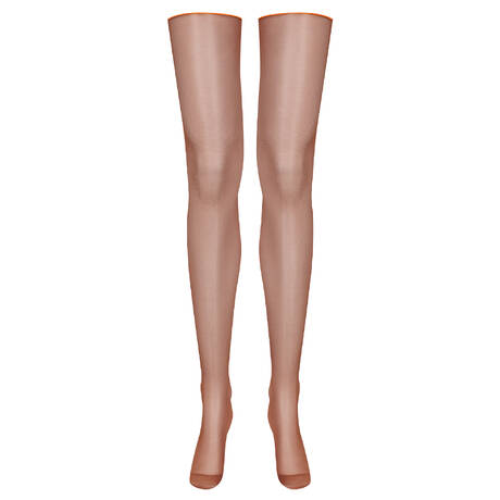 MAISON CLOSE Bas couture 20 deniers Les Coquetteries Choco/Orange Fluo