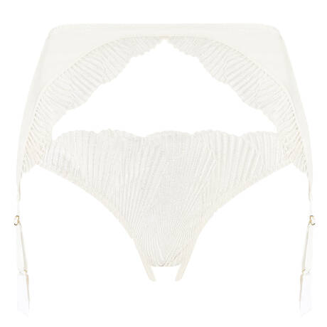 COCO DE MER Offener Slip mit Strumpfhaltern Athena Ivory