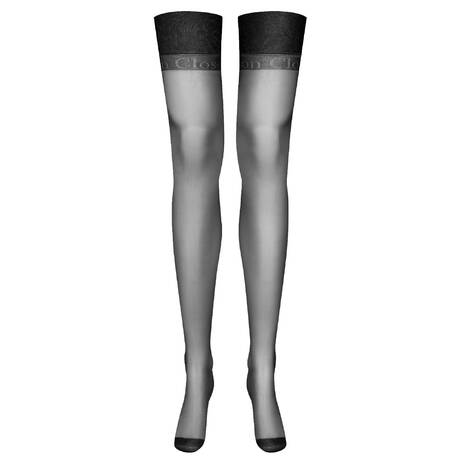 MAISON CLOSE Bas nylon 15 deniers brillant Signature Noir