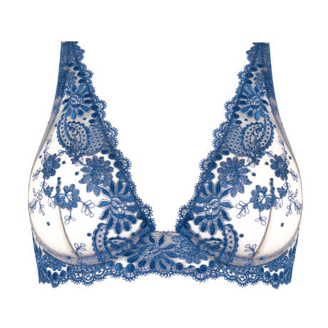 I.D. SARRIERI Triangle bra Blooming Desire Deep Blue