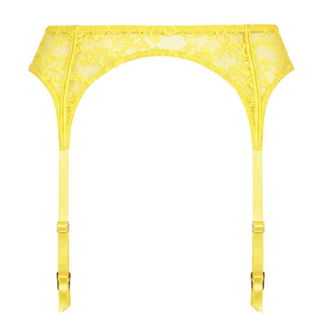 FLEUR DU MAL Garter belt lace Le Stretch Lace Lemon