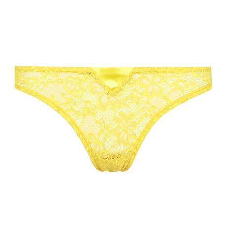 FLEUR DU MAL String en dentelle Le Stretch Lace Lemon