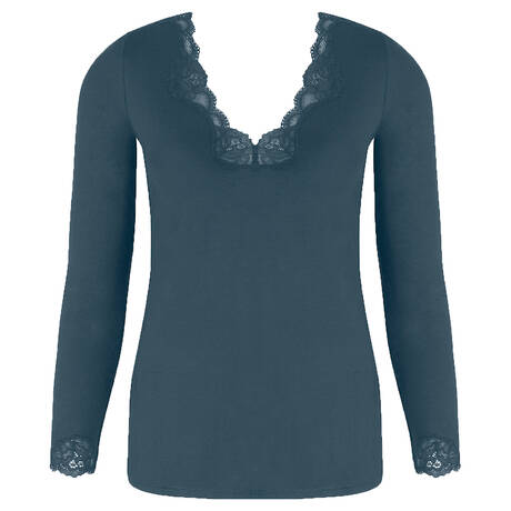 ANTIGEL Top mit langen Ärmeln dekolleté Simply Perfect Bleu Sarcelle