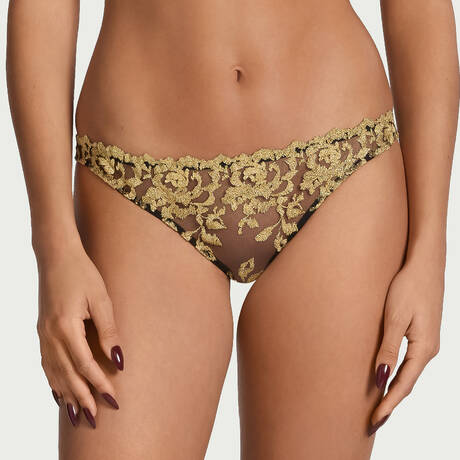 COCO DE MER Brazilian Slip Flavia Onyx & Gold
