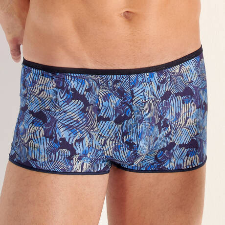 HOM Men's short boxer brief Marius Barrett Blue Print