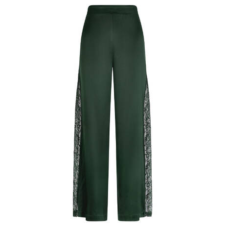 AUBADE Pantalon de pyjama en soie Midnight Whisper Mysterious Green