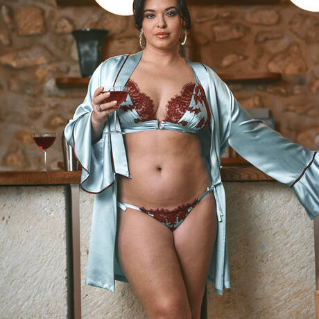 3 pieces set MARJOLAINE Diane Glacier/Bourgogne