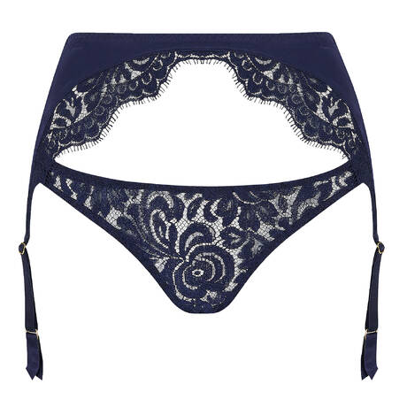 COCO DE MER Slip ouvert porte-jarretelles en dentelle Tamara Sapphire