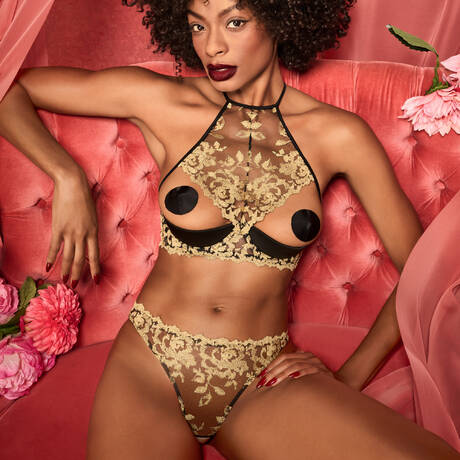 2 teile im set COCO DE MER Flavia Onyx & Gold