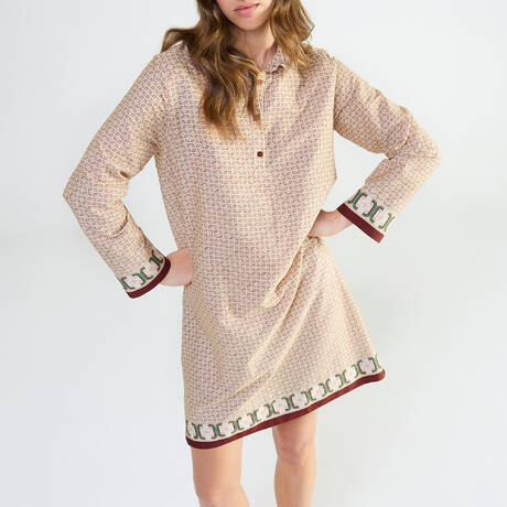 LAURENCE TAVERNIER Chemise de nuit en coton Fascinante Beige