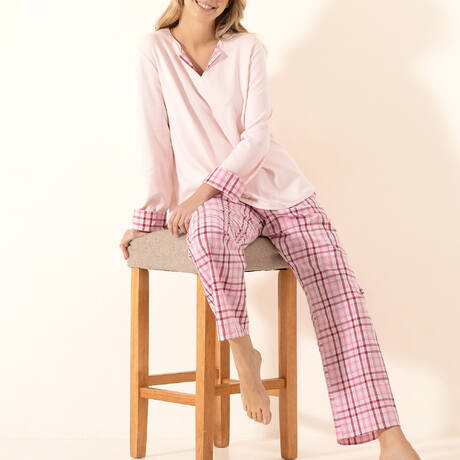 LE CHAT Pyjama en coton Aube Bois de Rose