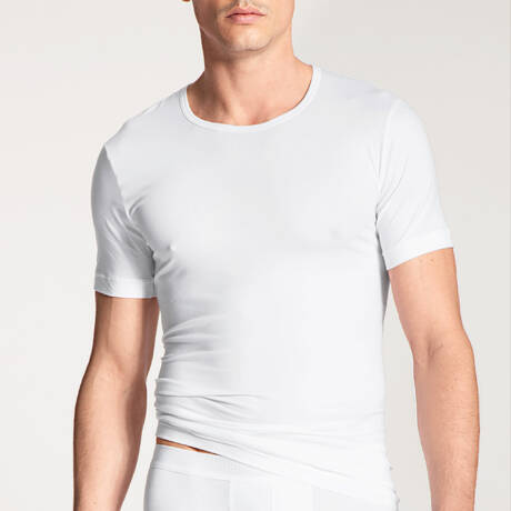 CALIDA Herren-T-Shirt aus Baumwolle und Lyocell Focus Blanc