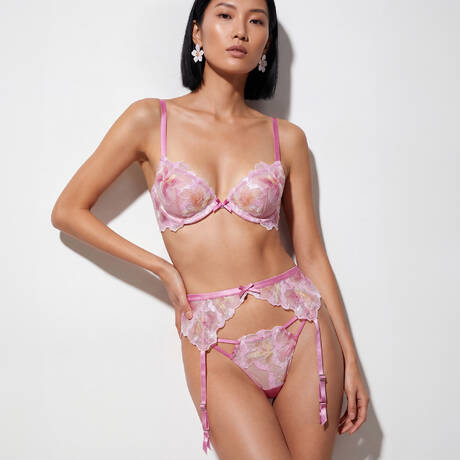 3 pieces set FLEUR DU MAL Sequin Hibiscus Pink Desire