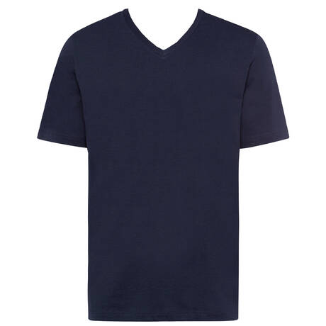 HANRO Men's V-neck T-shirt cotton Living Shirts Deep Navy