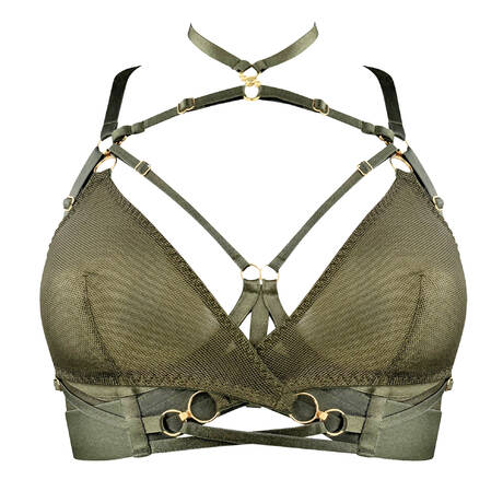 BORDELLE Convertible open-cup bustier bra Neda Olive