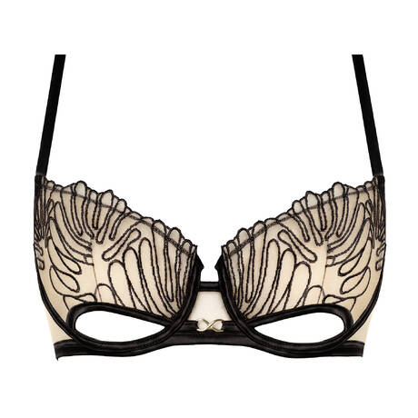 PRELUDE Soutien-gorge corbeille ouvert Rouge Interdit Noir