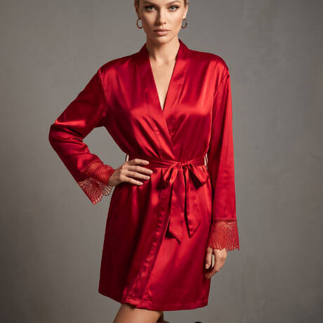 PRELUDE Satin Negligee Rouge Interdit Red