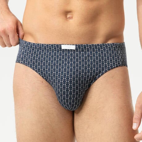 MEY Herrenslip aus Baumwolle Smart Chains Blue Stream
